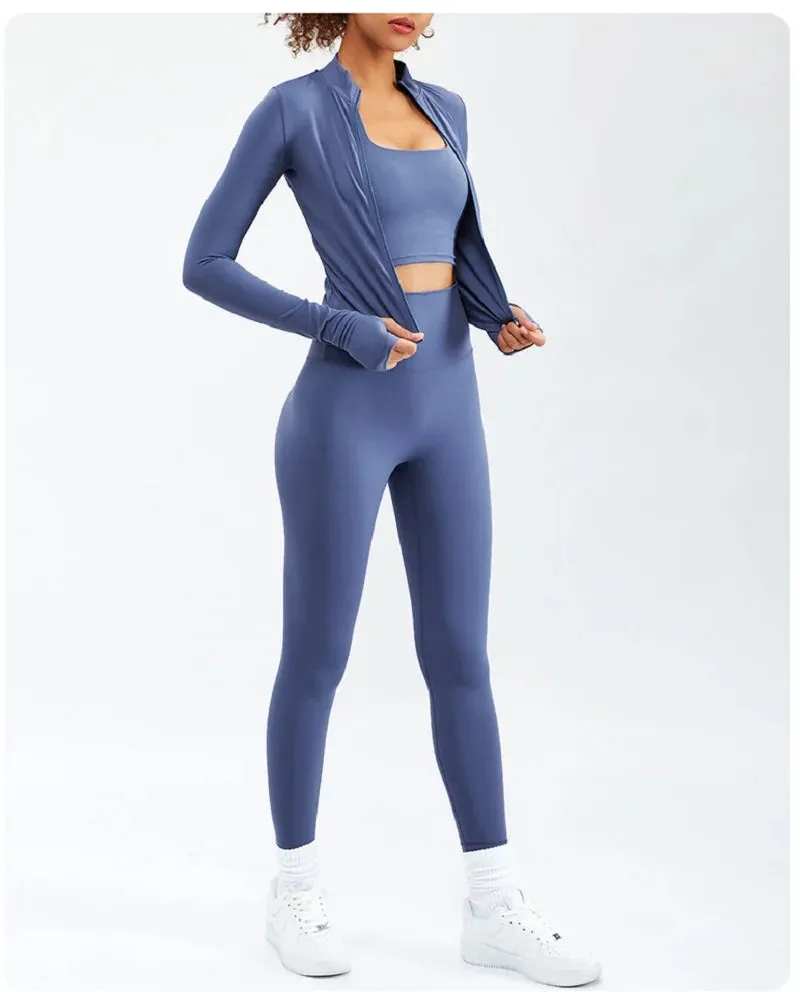 2/3PCS Soft Breathable High Waist Sportwear Set