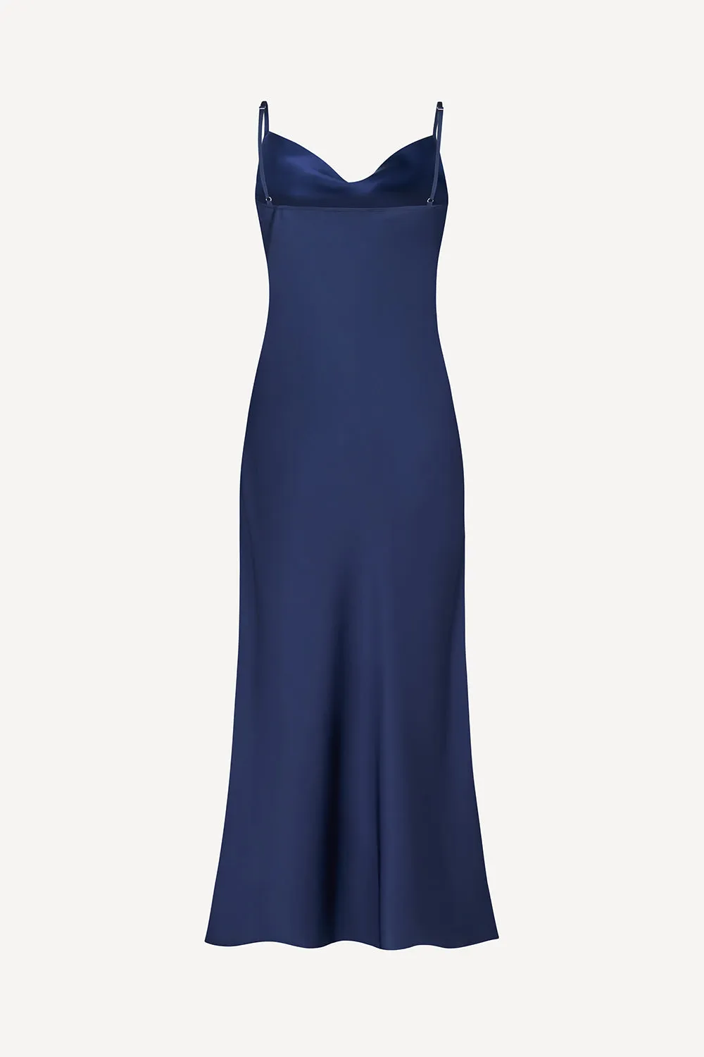 Aurelia navy satin slip dress