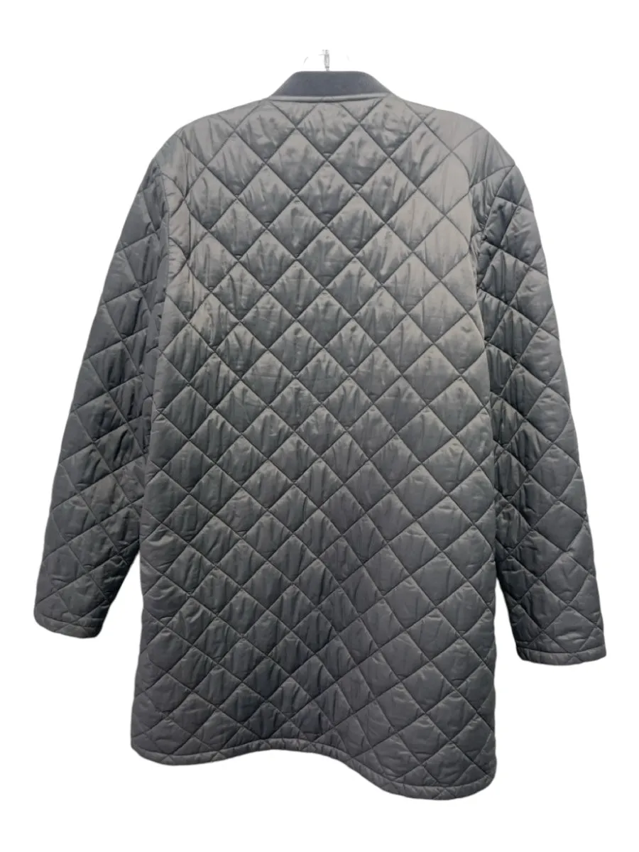 Barbour Size 10 Gray Nylon Quilted Button Up Front Pocket Coat