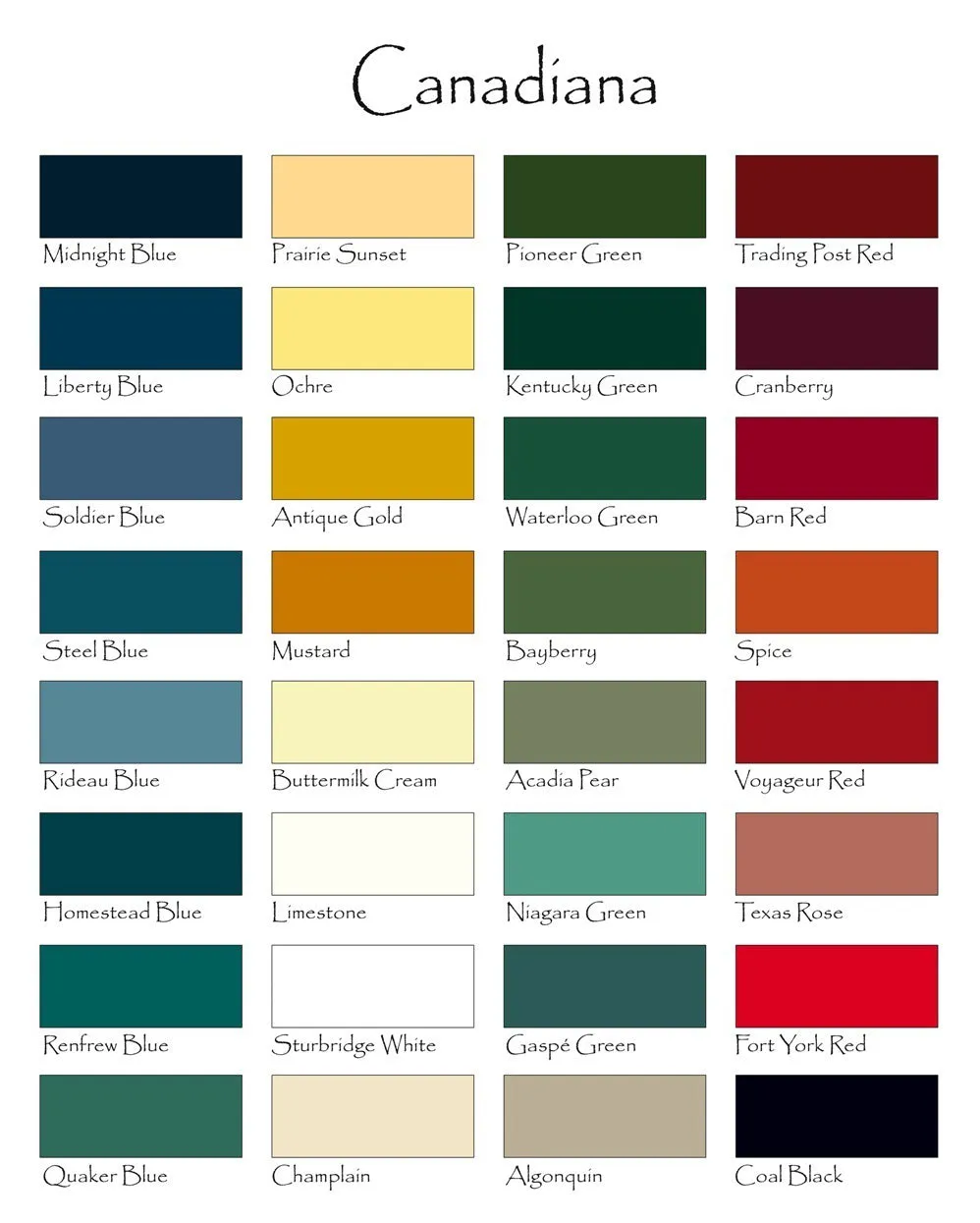 CANADIANA COLLECTION - 100% Acrylic Latex EXTERIOR/INTERIOR