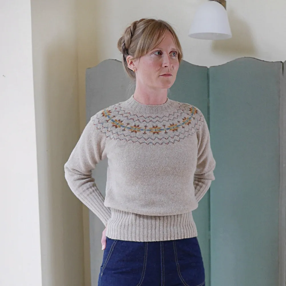 Fair Isle Crew Neck Jumper - Oat