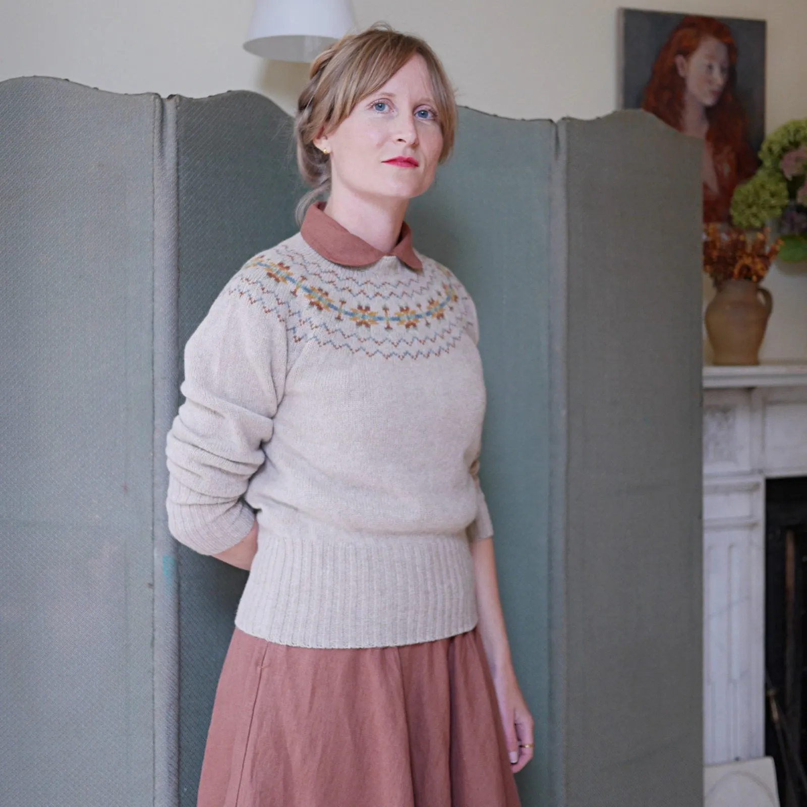 Fair Isle Crew Neck Jumper - Oat
