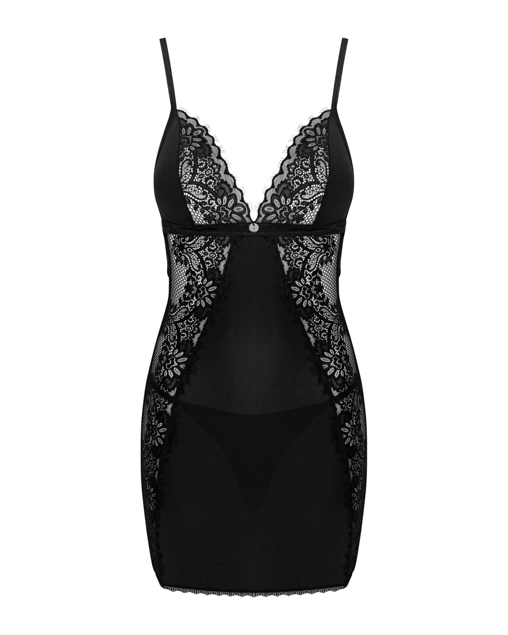 Luxe Fishnet Black Mesh & Lace Chemise Set