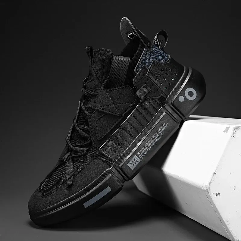 Men's Breathable Light Black Trainers Sneakers