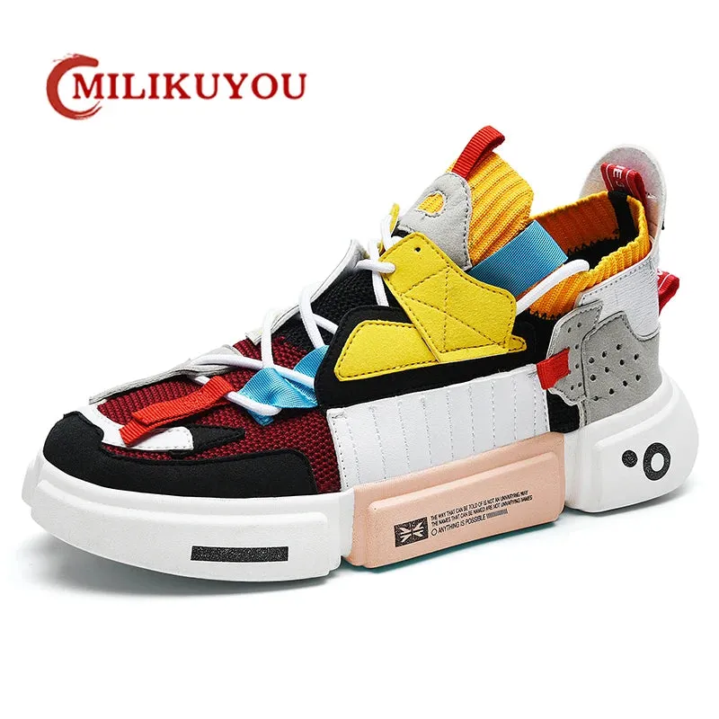Men's Breathable Light Black Trainers Sneakers