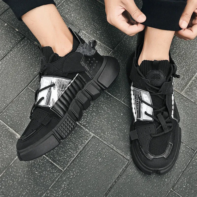 Men's Breathable Light Black Trainers Sneakers