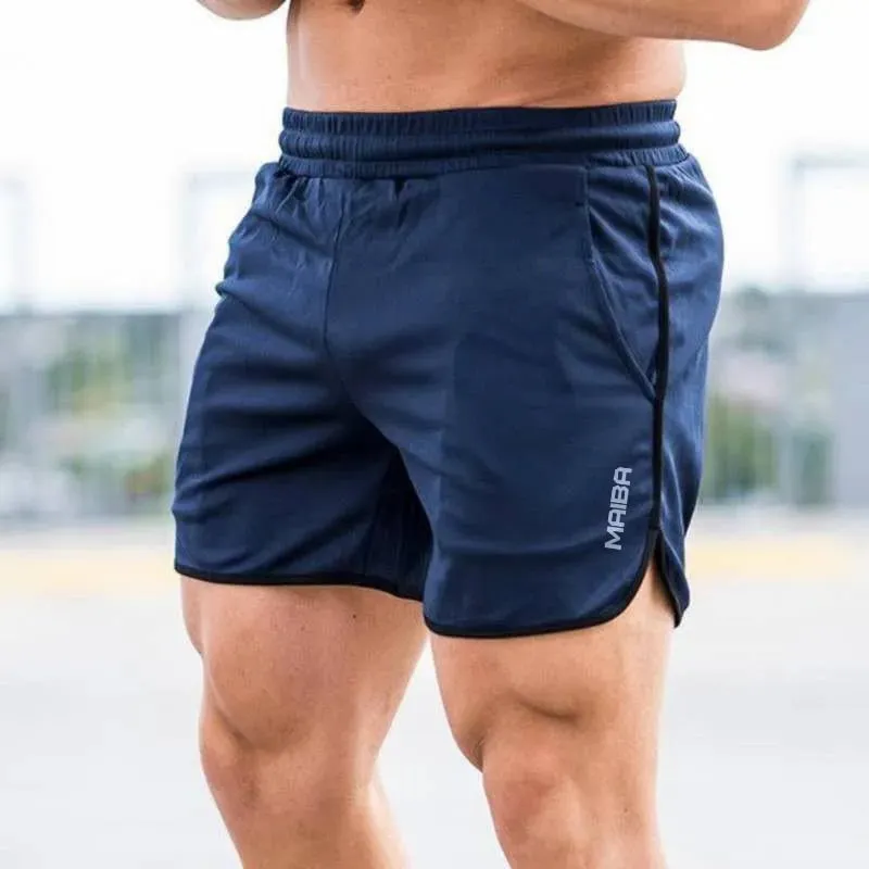 New Men Fitness Bodybuilding Shorts Man Summer Gyms Workout Male Breathable Mesh Quick Dry Sportswear