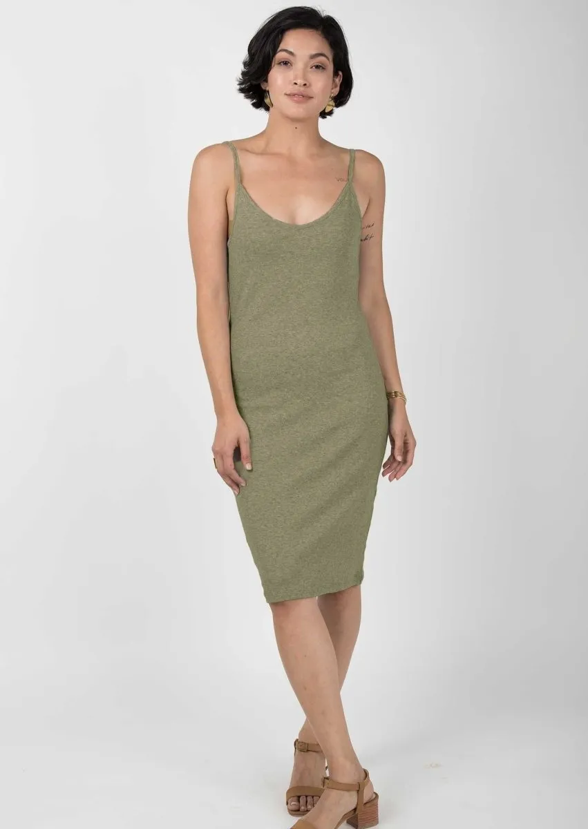 Rib Slip Dress in Cargo