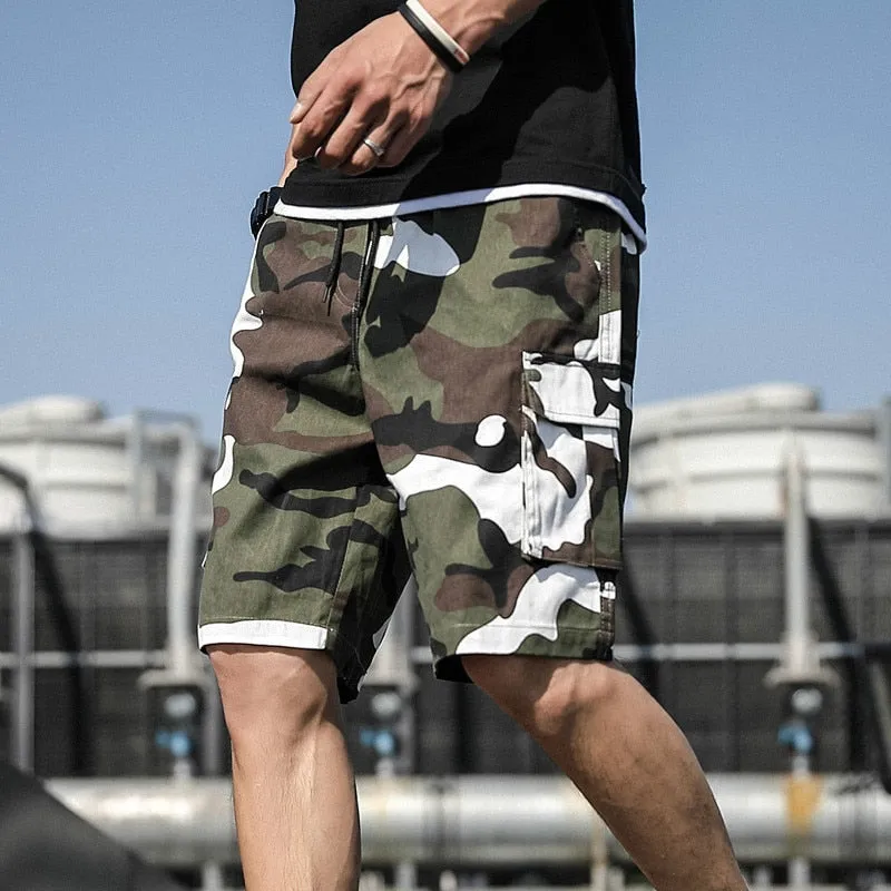 Summer Men's Outdoor Camouflage Cargo Shorts Pocket Cotton Casual Half Pants