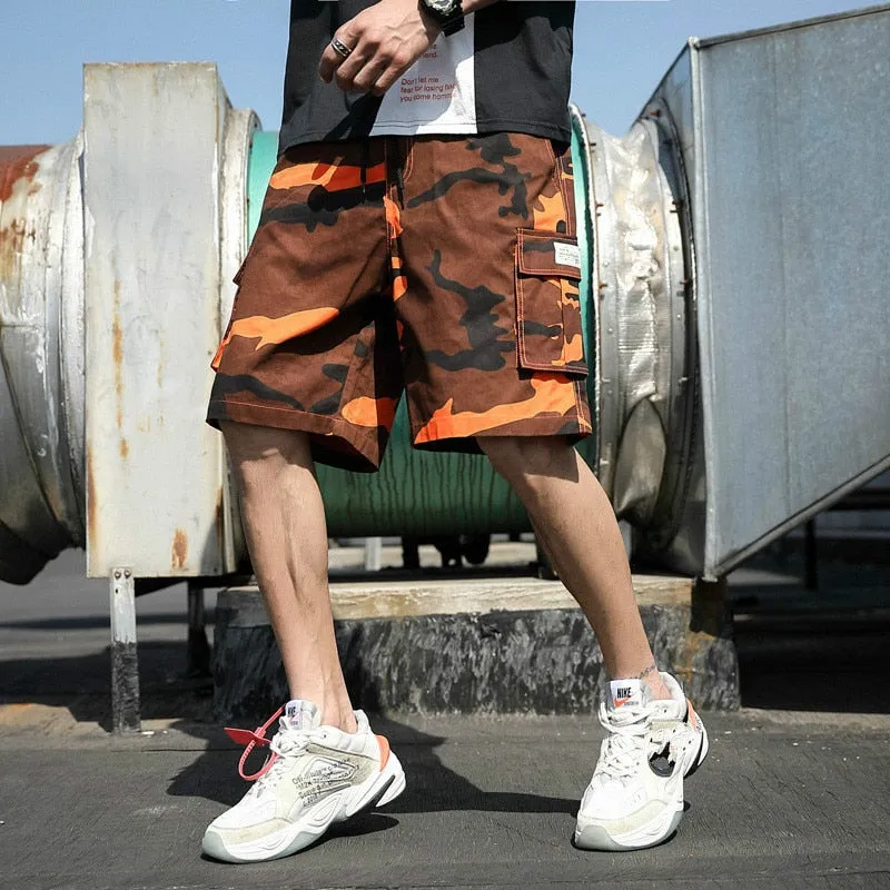 Summer Men's Outdoor Camouflage Cargo Shorts Pocket Cotton Casual Half Pants