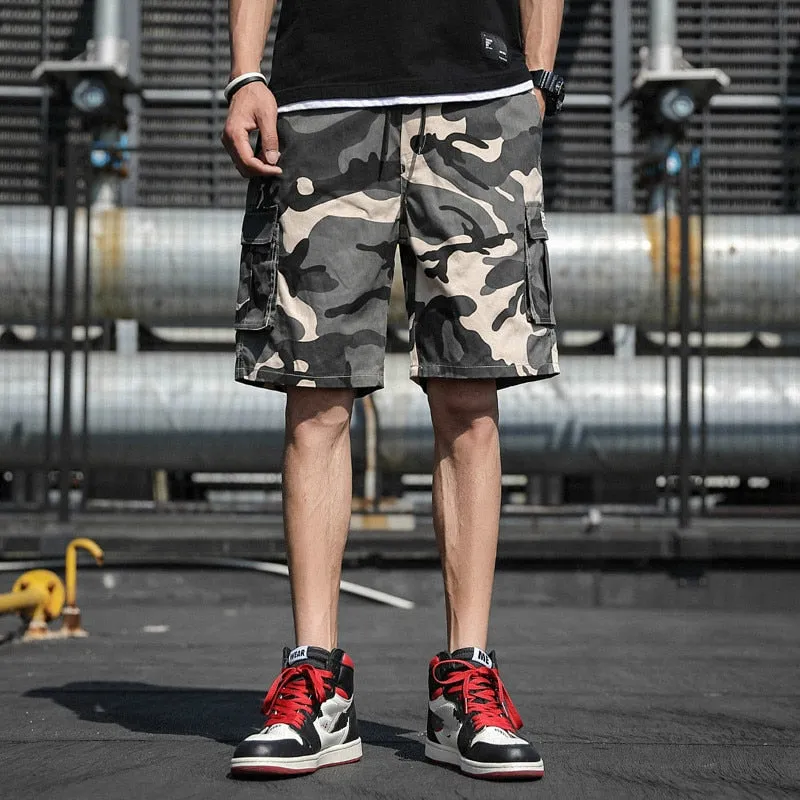 Summer Men's Outdoor Camouflage Cargo Shorts Pocket Cotton Casual Half Pants
