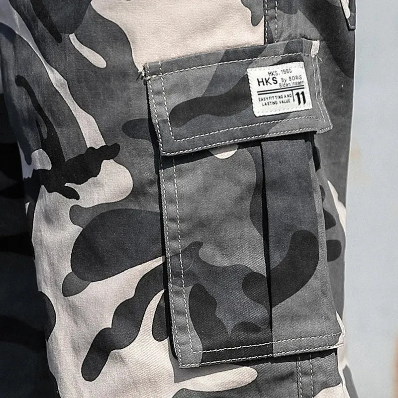 Summer Men's Outdoor Camouflage Cargo Shorts Pocket Cotton Casual Half Pants