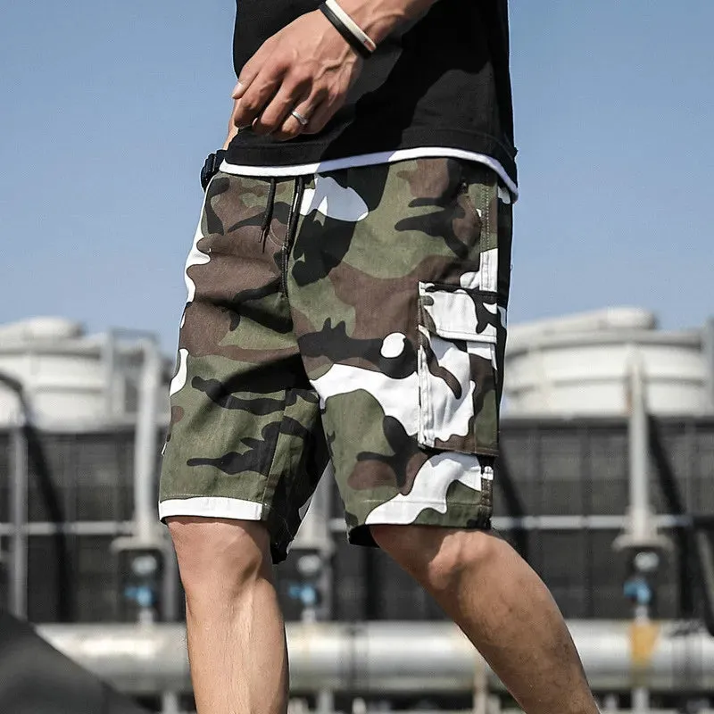 Summer Men's Outdoor Camouflage Cargo Shorts Pocket Cotton Casual Half Pants