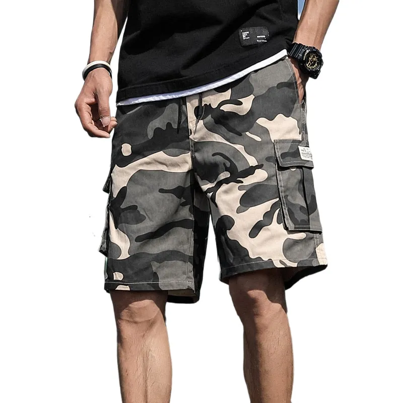 Summer Men's Outdoor Camouflage Cargo Shorts Pocket Cotton Casual Half Pants