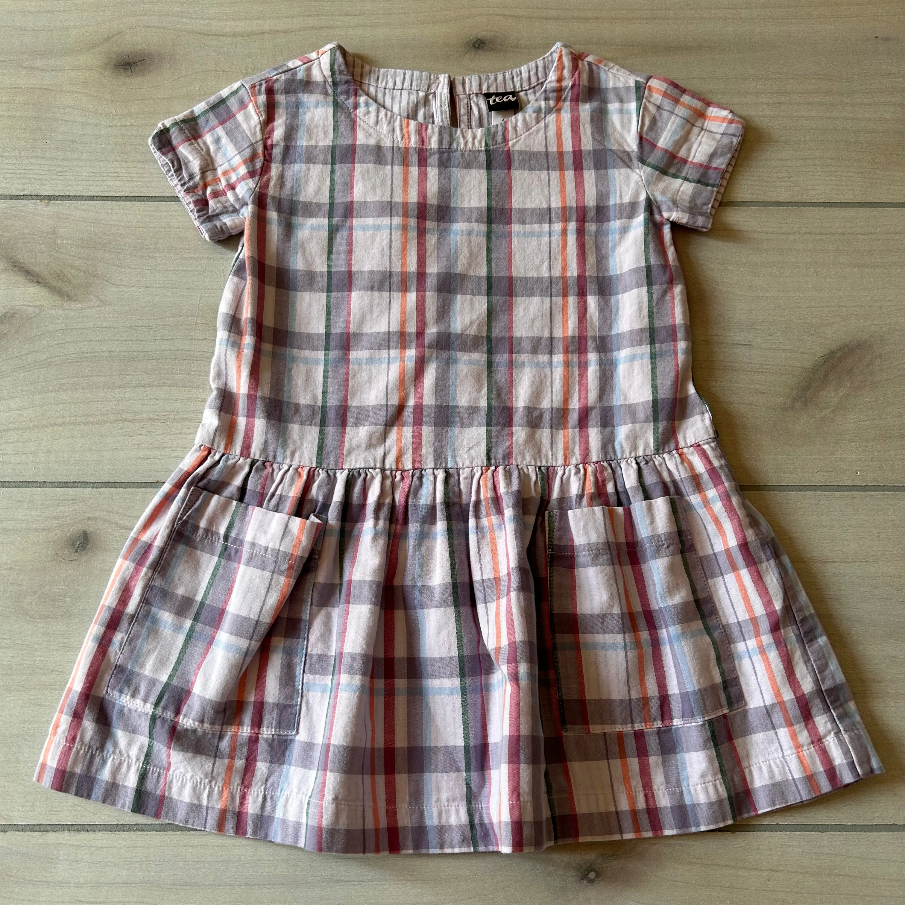Tea Collection Plaid Pocket Tunic Shirt Dress