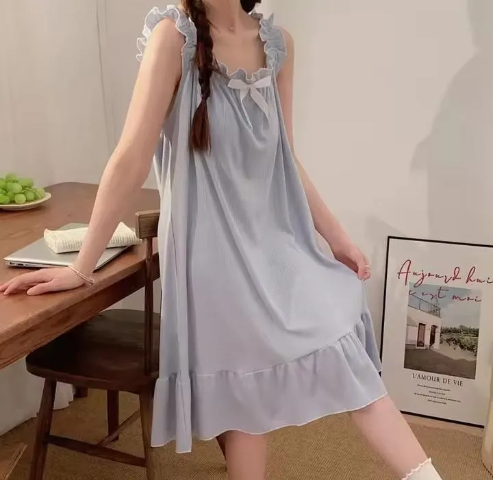 Women's Short Sleeve Comfortable Breathable Nightgown   538003
